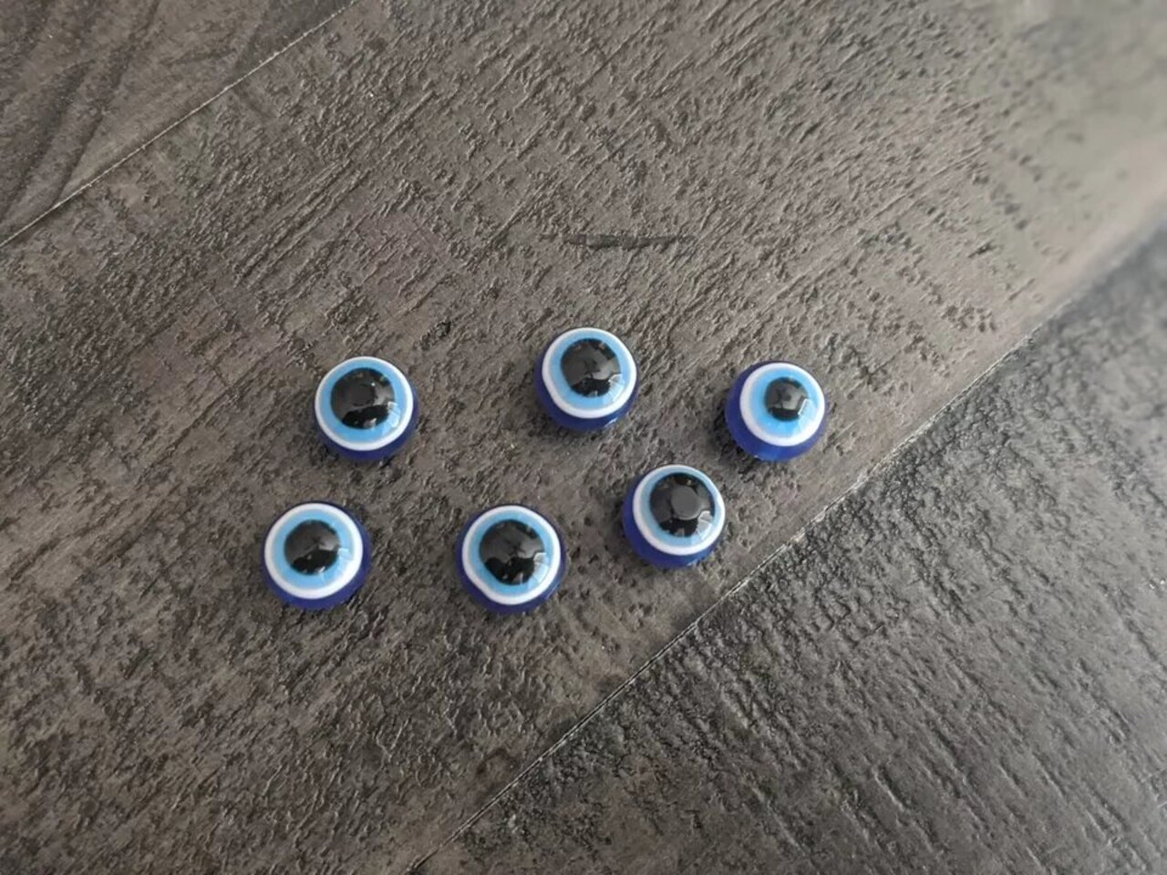 Kitcheniva 6 Pcs Dark Blue Evil Eye Stripe Round Resin Beads 10mm